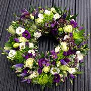 Purple White and Green Wreath